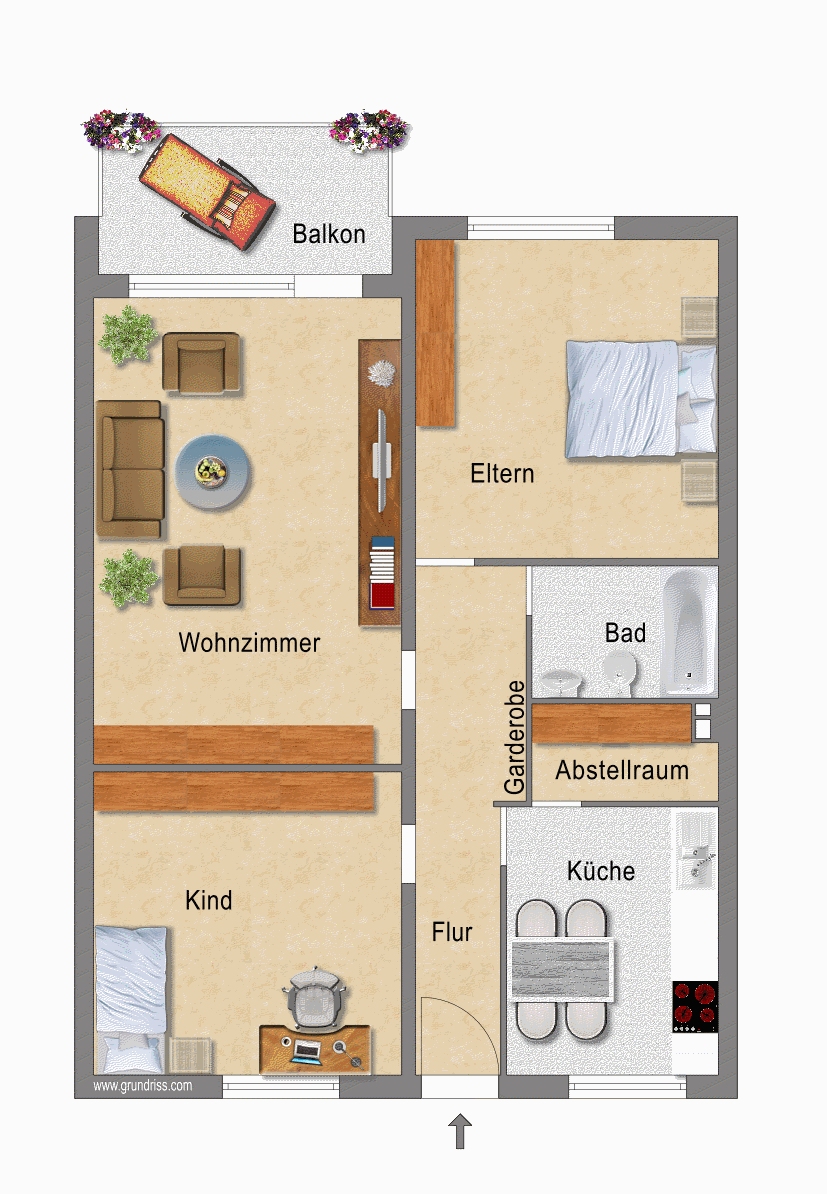 Grundriss der Wohnung Etagenwohnung Voerde