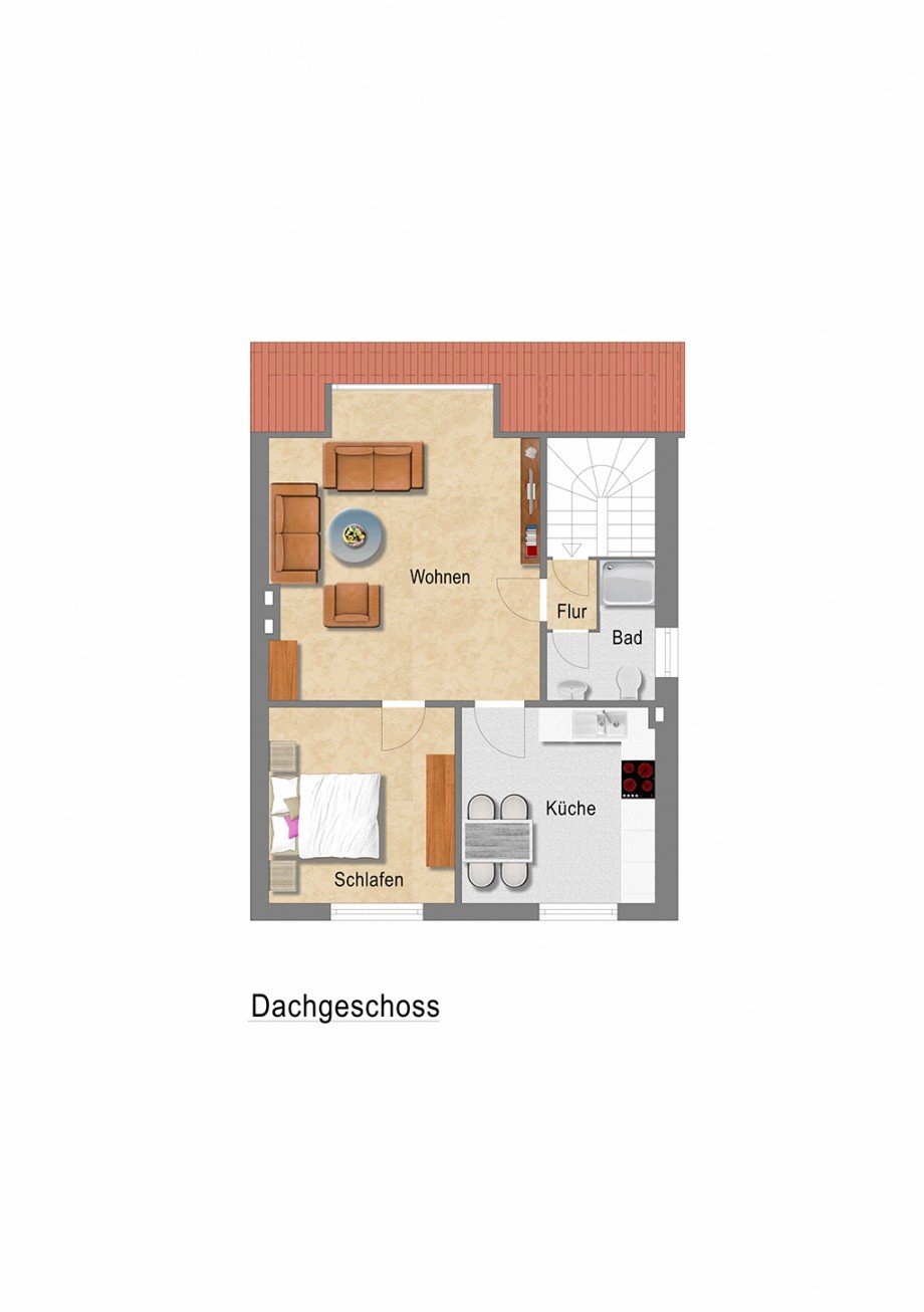 Grundriss Dachgeschoss Mehrfamilienhaus Duisburg
