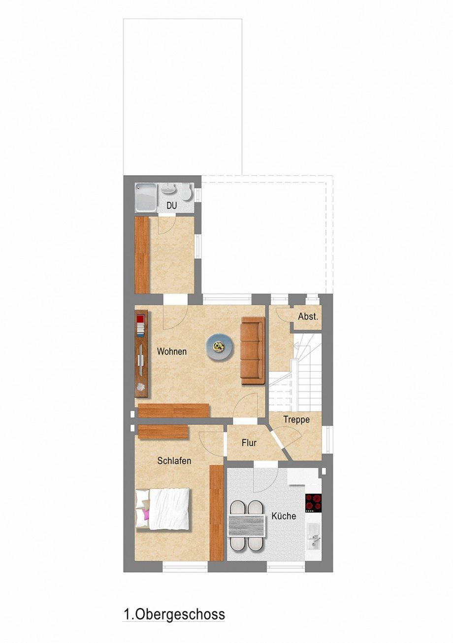 Grundriss 1. Obergeschoss Mehrfamilienhaus Duisburg